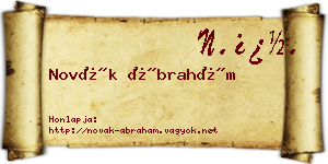 Novák Ábrahám névjegykártya